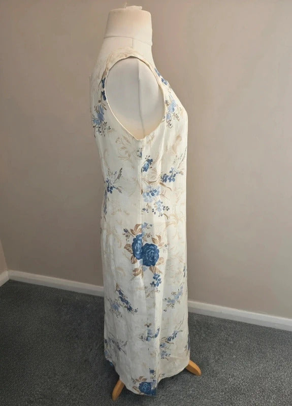 Bianco 100% Linen Occasion Dress & Blazer Set Size 14