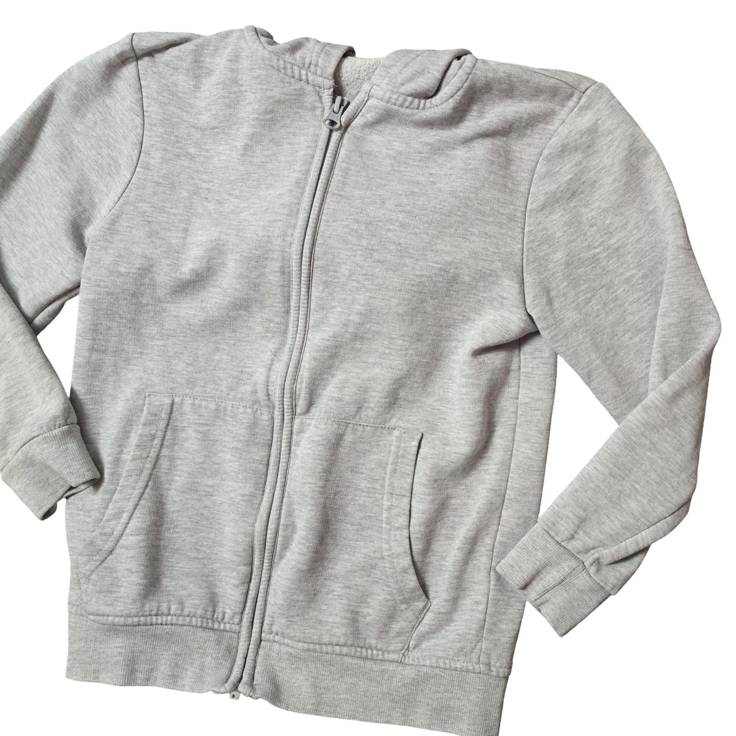 George Boys Grey Zip Up Hoodie 7–8 Years Cotton Blend
