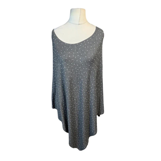 Frank Usher Poncho Grey Size 16–20 Diamanté Detail / Layering