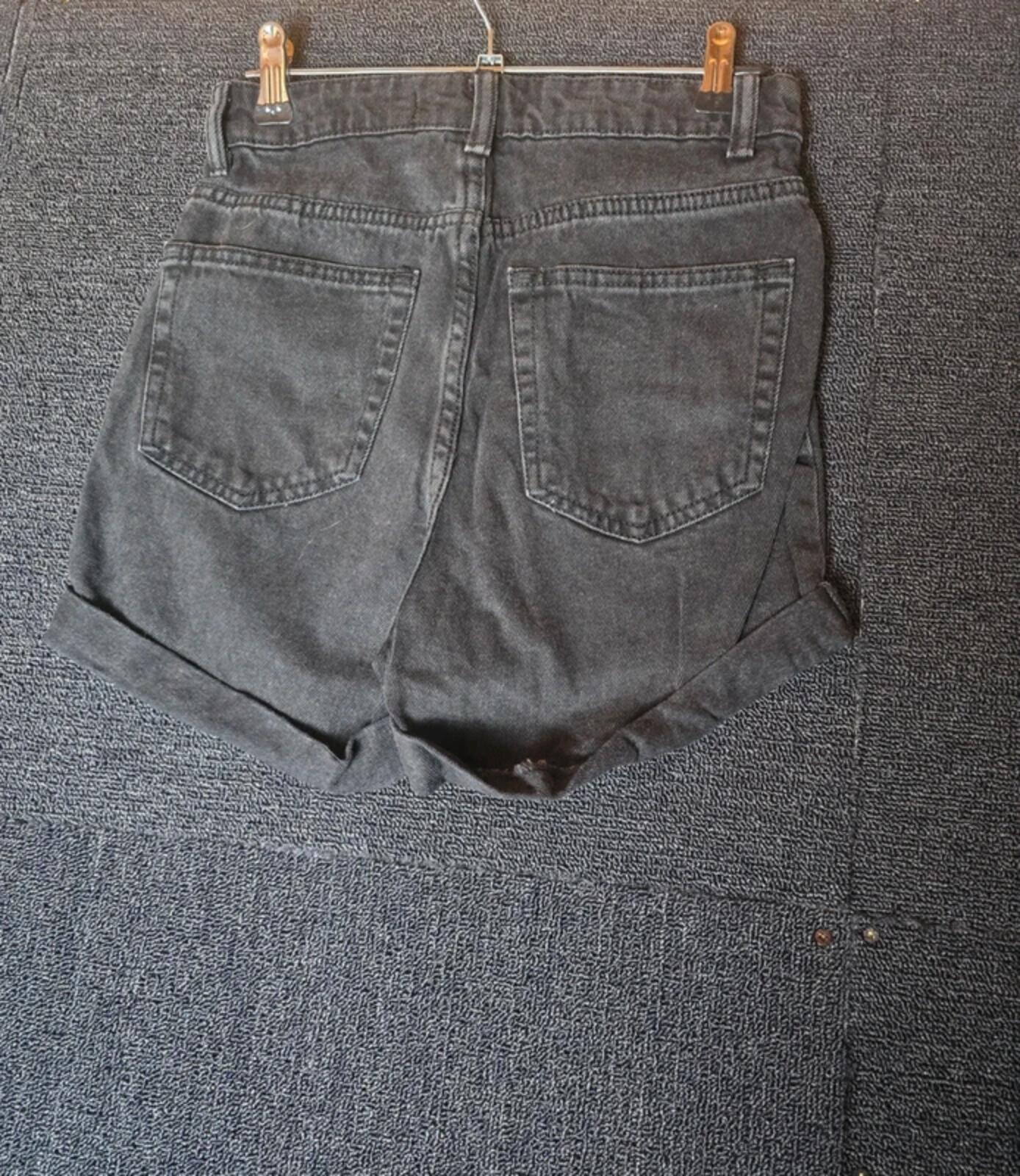 Primark black high waisted denim shorts size 4
