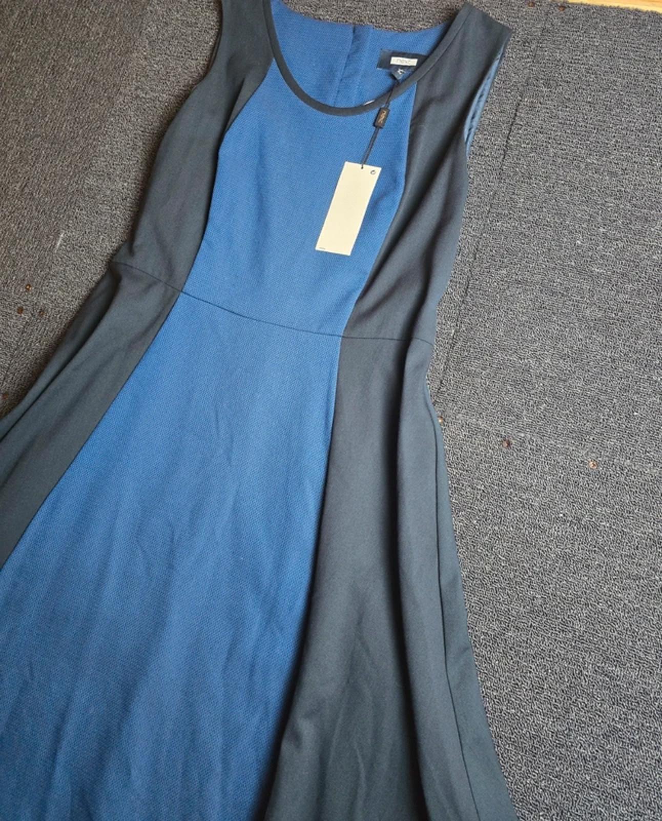 Next Dress Blue & Black Size 14 Reg Sleeveless Midi New Work