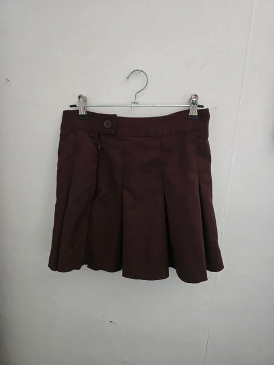 H&M Brown Pleated Flared Mini Skirt Size Eur 34 Size 6-8