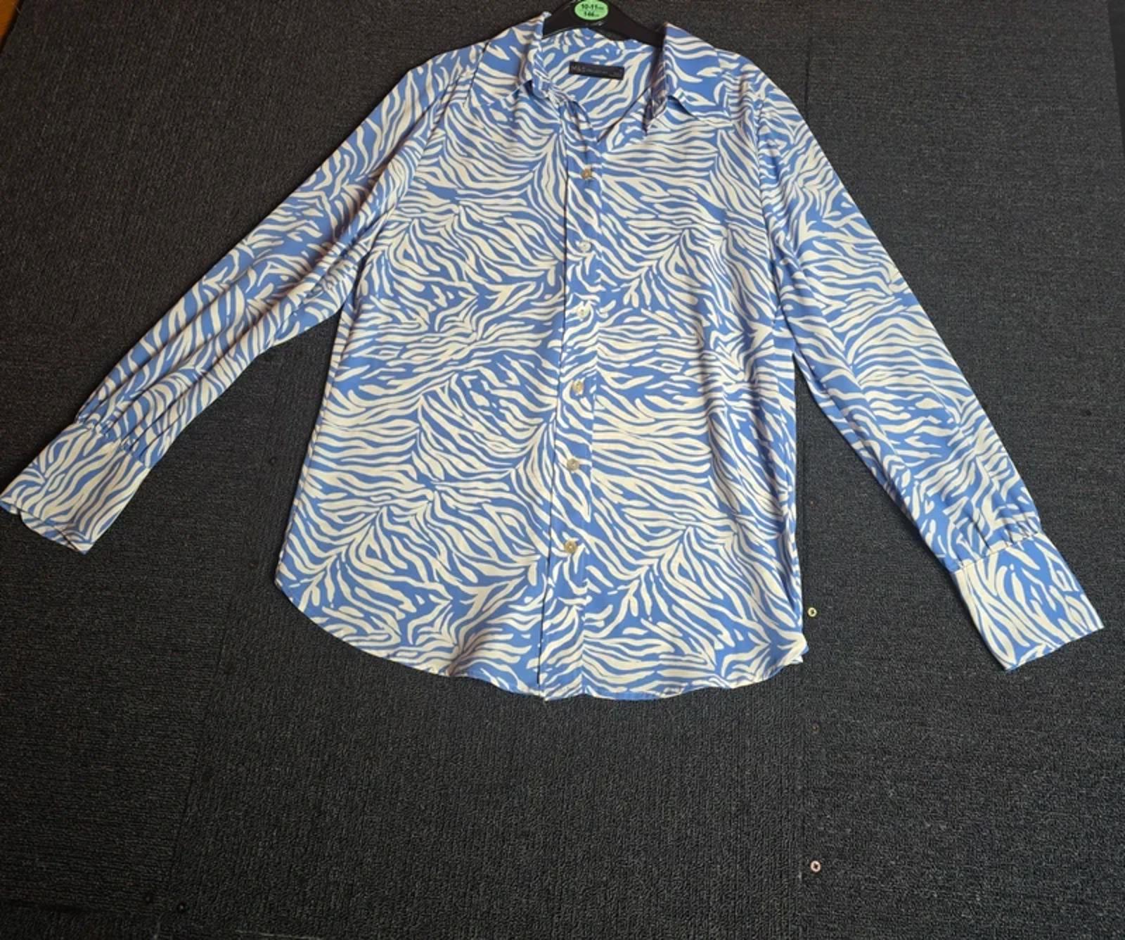 Blue & White Shirt Size 10 Relaxed Marks & Spencer