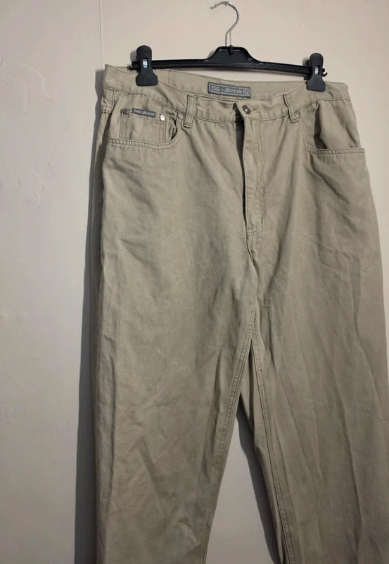 D2 Jeans Men's Cream Straight Leg Jeans W36 Short