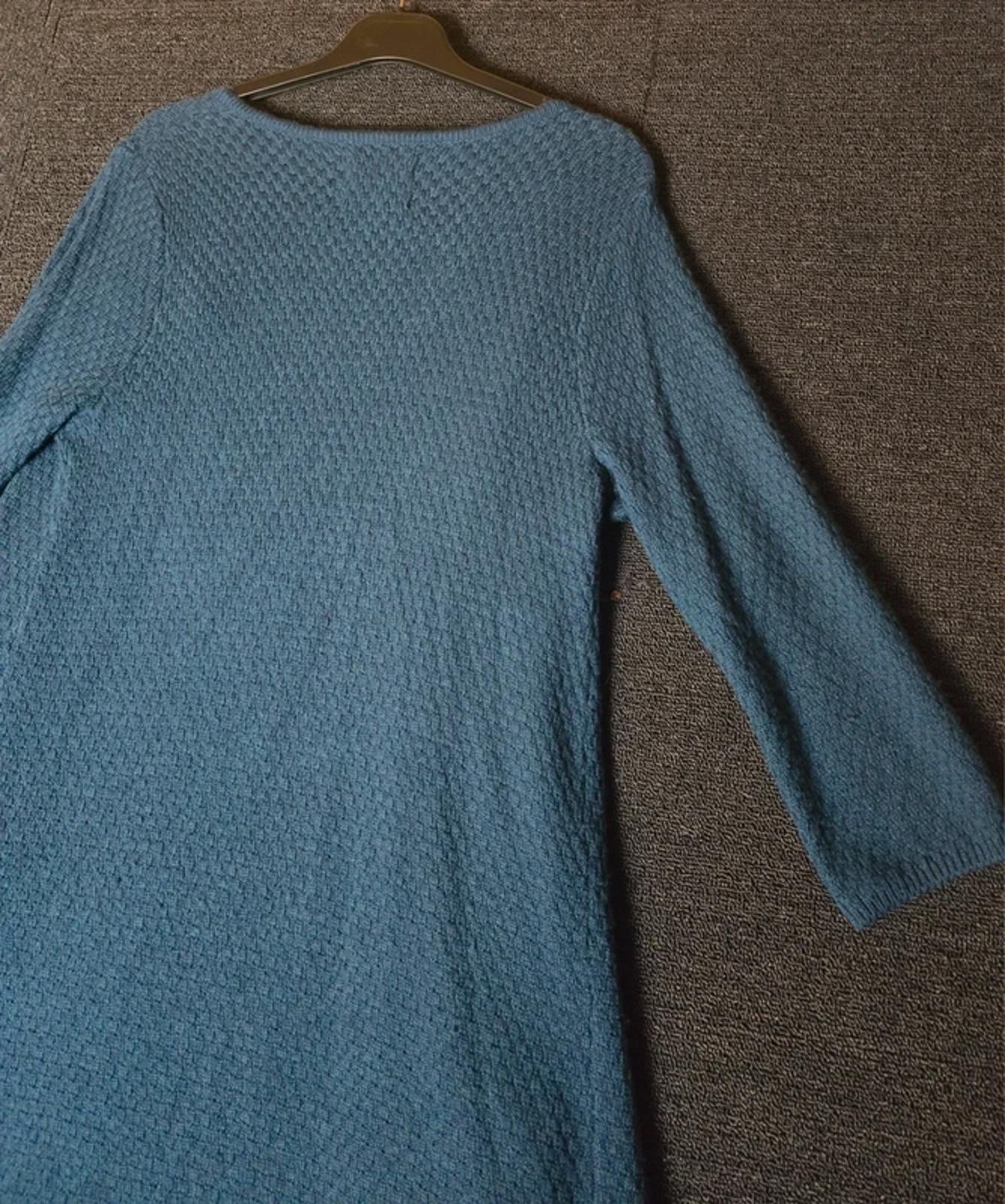 Cynthia Rowley blue midi knitted cardigan 100 merino wool M size 12/14