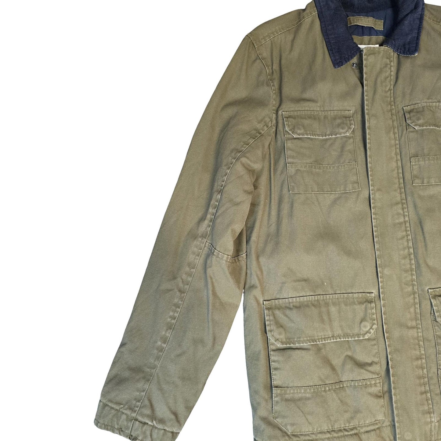 Weird Fish Men’s Khaki Utility Jacket Size S Cotton Field Coat