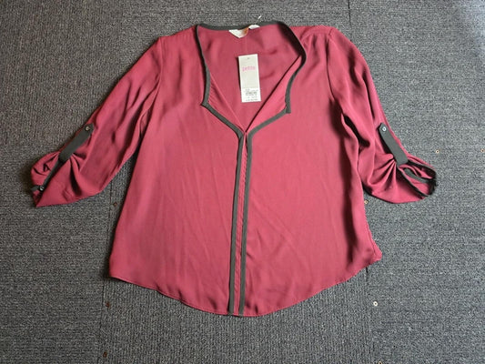 Burgundy Blouse Size 12 Work Dorothy Perkins