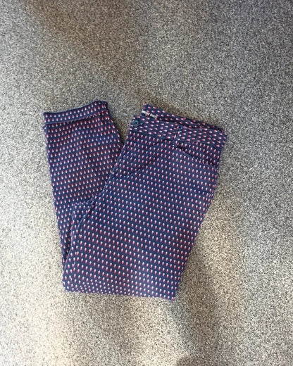 GAP Women's Navy Blue Pink Polka Dot Cropped Trousers Size 10 Regular