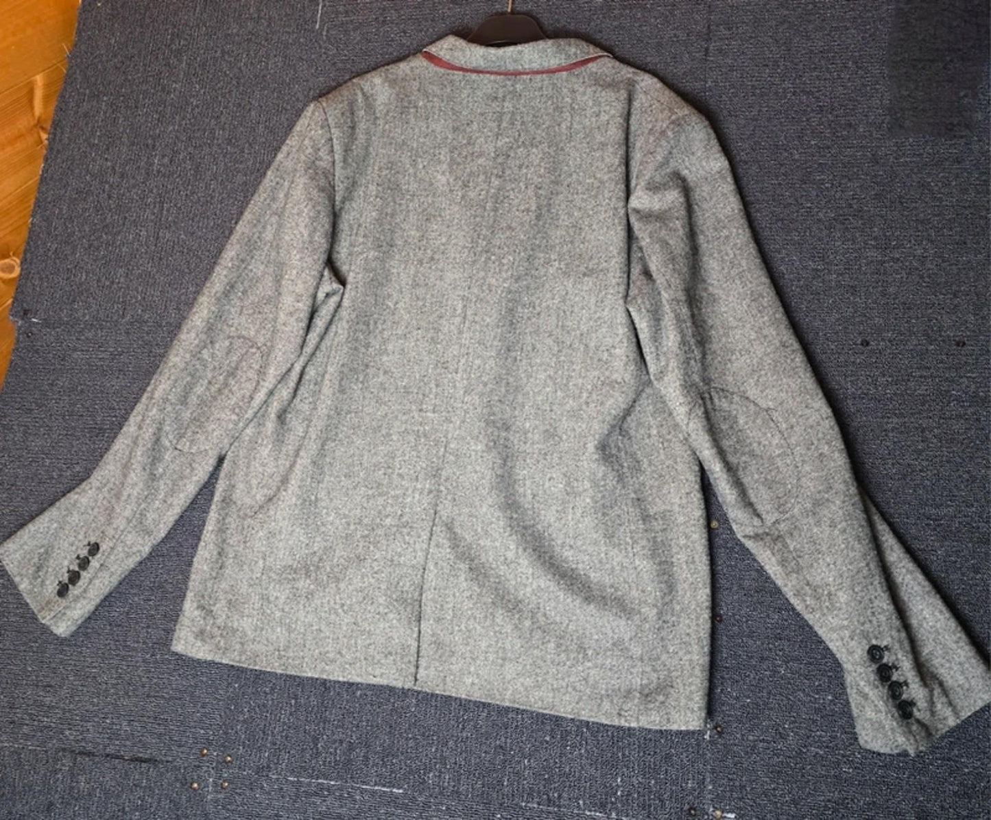 Peacocks Men's Grey Wool Blend Blazer Size XL 2-Button Lined Jacket