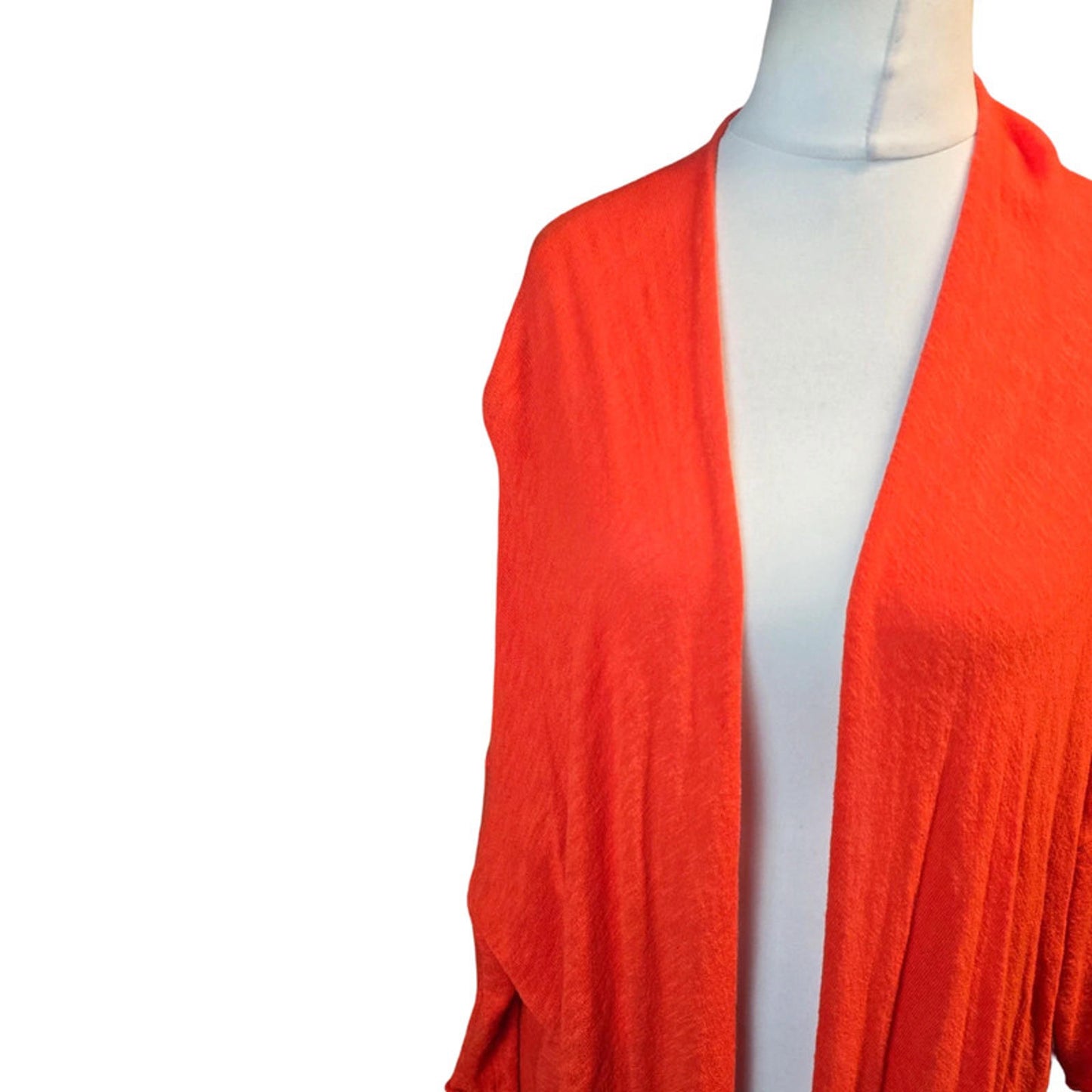 Zara Orange Open Front Cardigan S Size 8-12 Midi Lightweight Layering