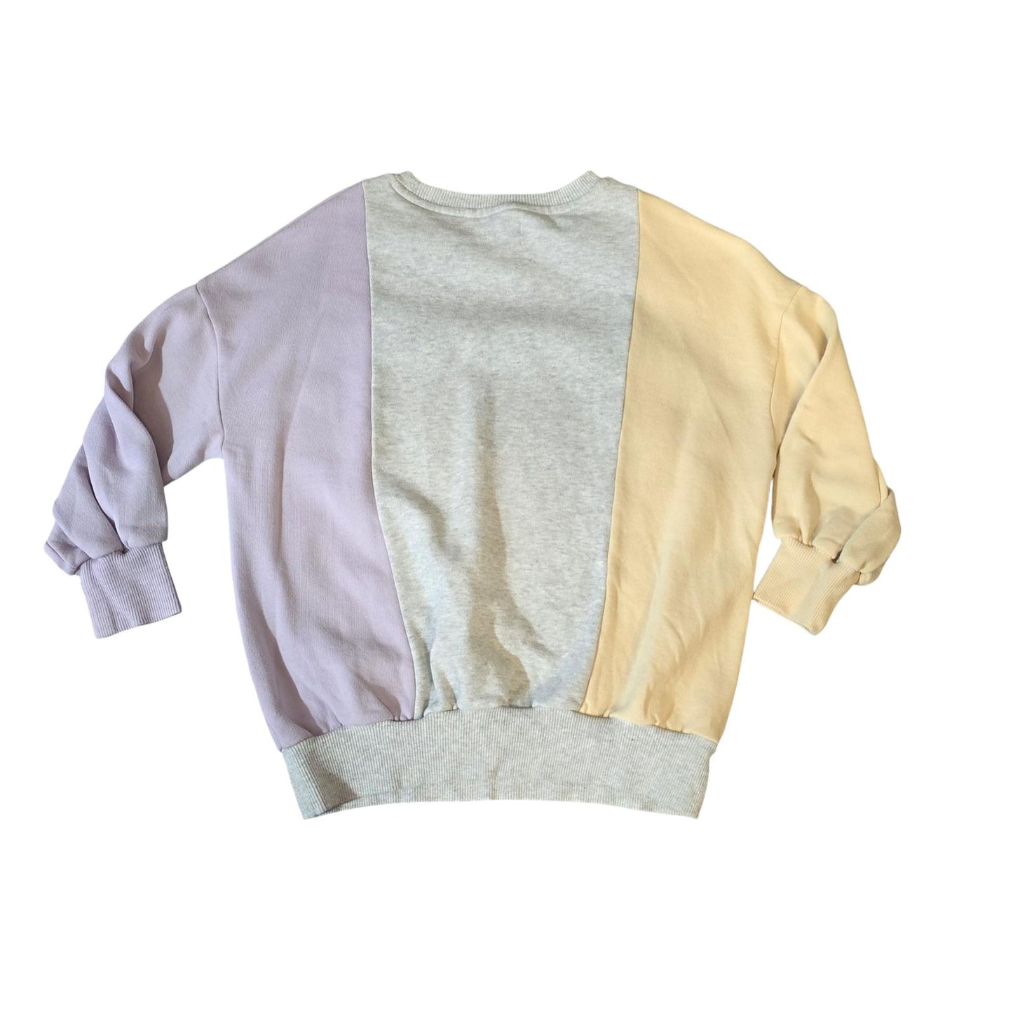 Next Girls Colourblock Oversized Jumper – Yellow/Lilac/Grey – Age 8