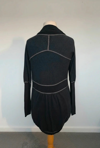 Red Or Dead Black & Grey Contrast Stitch Longline Cardigan – Size 10