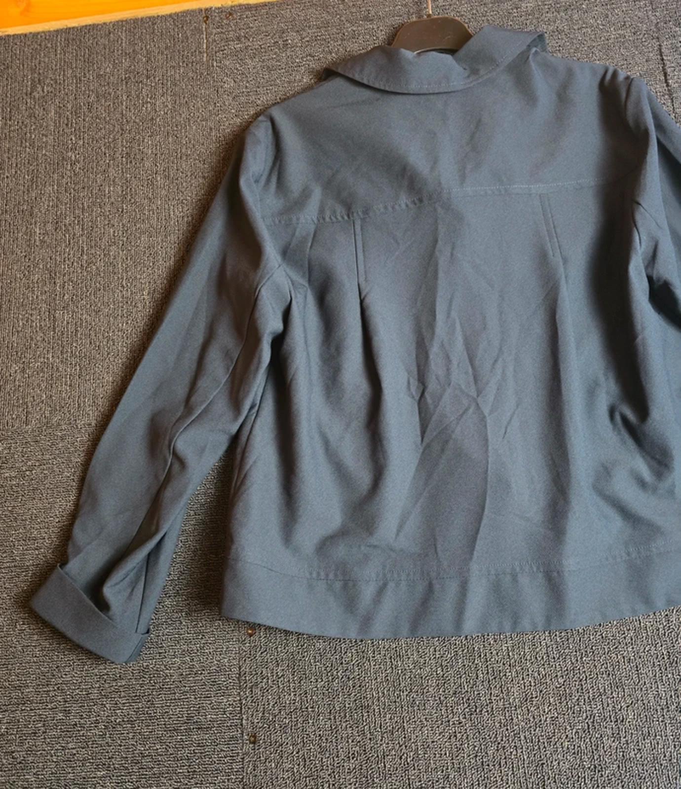 J.D. Williams Shirt Navy Size 12 Oversized Boxy Fit Utility Pockets