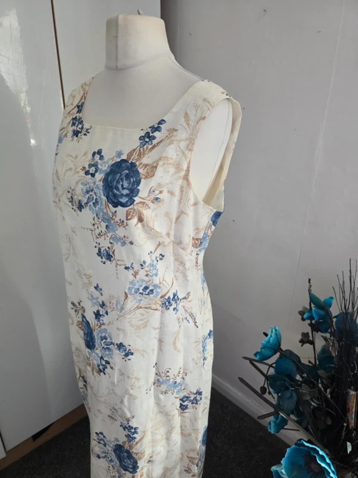 Bianco 100% Linen Occasion Dress & Blazer Set Size 14