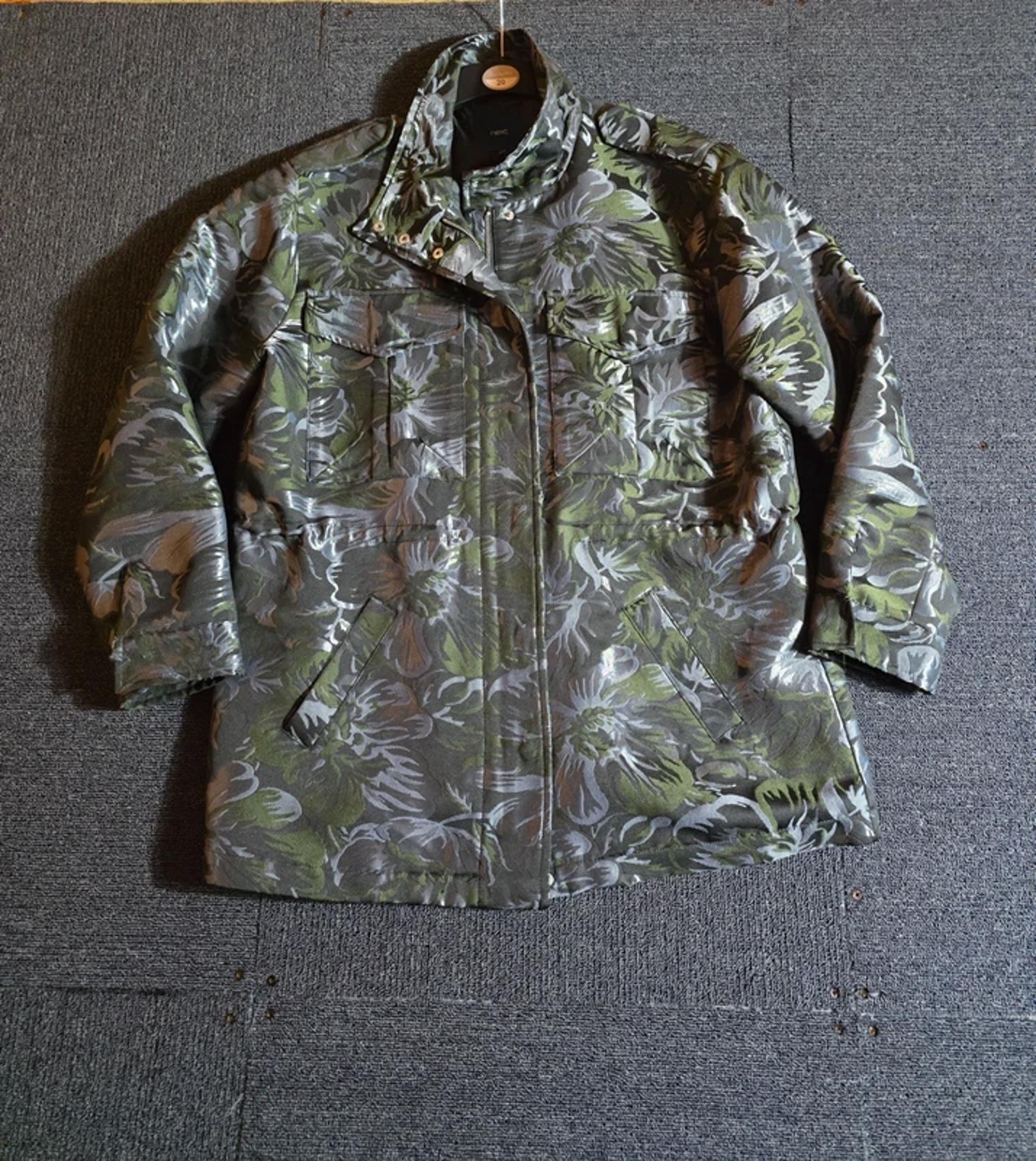 Next Jacket Metallic Black, Silver & Green Size 12 Utility Smart Causal