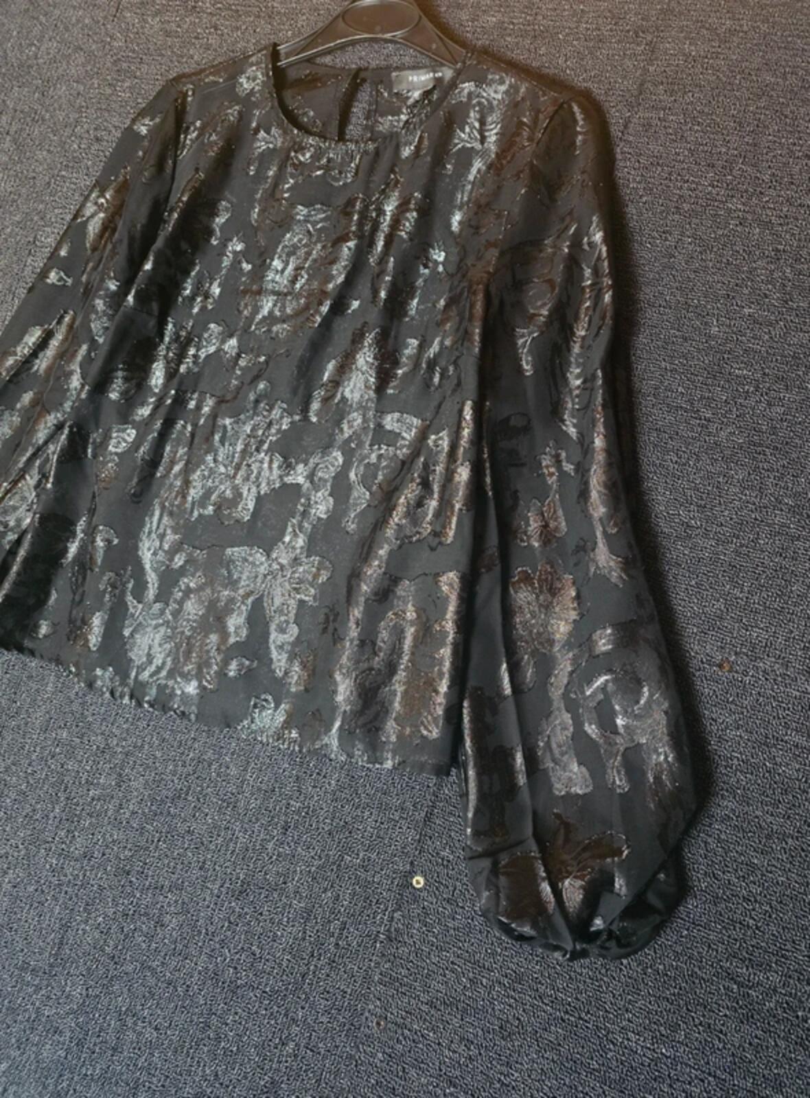 Sparkly Primark Floral Blouse  Size 8 - Sheer & Glittery