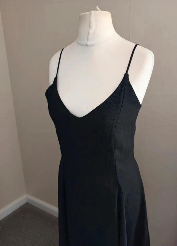 Mtwtfss Weekday Bess Dress Black Sleeveless Cami Slip Mini Dress Small Size 8-10