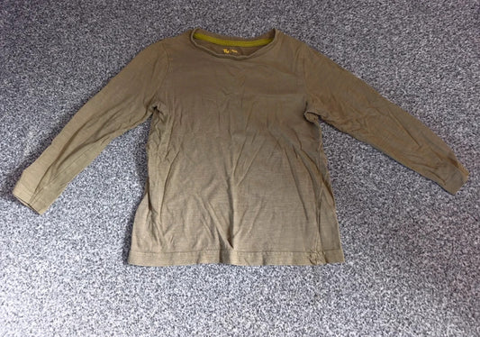 Tu Kids Khaki Olive Green Long Sleeve Cotton Top Age 3-4 Years