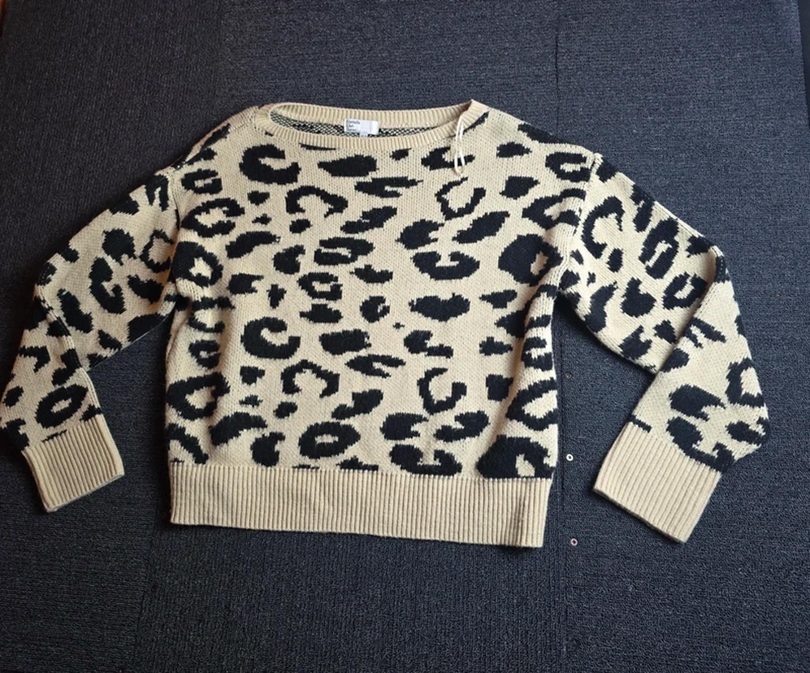 Beige & Black Jumper Size 12 Leopard Print Everyday Friends like these