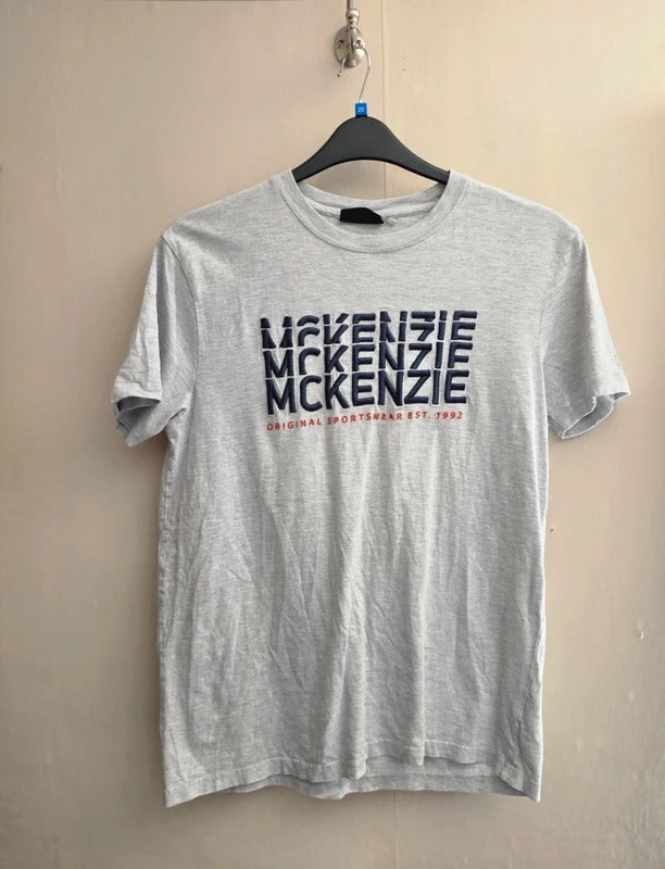 McKenzie Men's Grey Short Sleeve Graphic T-Shirt Size Medium