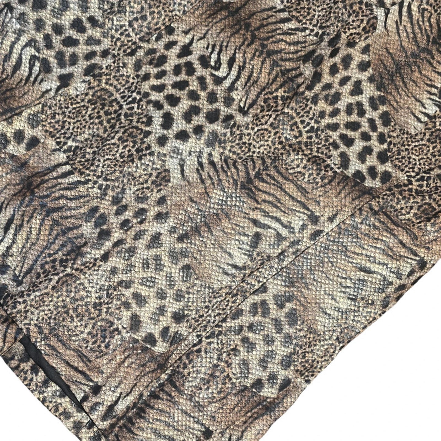 Bob Mackie Leopard Print Faux Fur Gilet Black Brown Size XS Zip Up Lined New