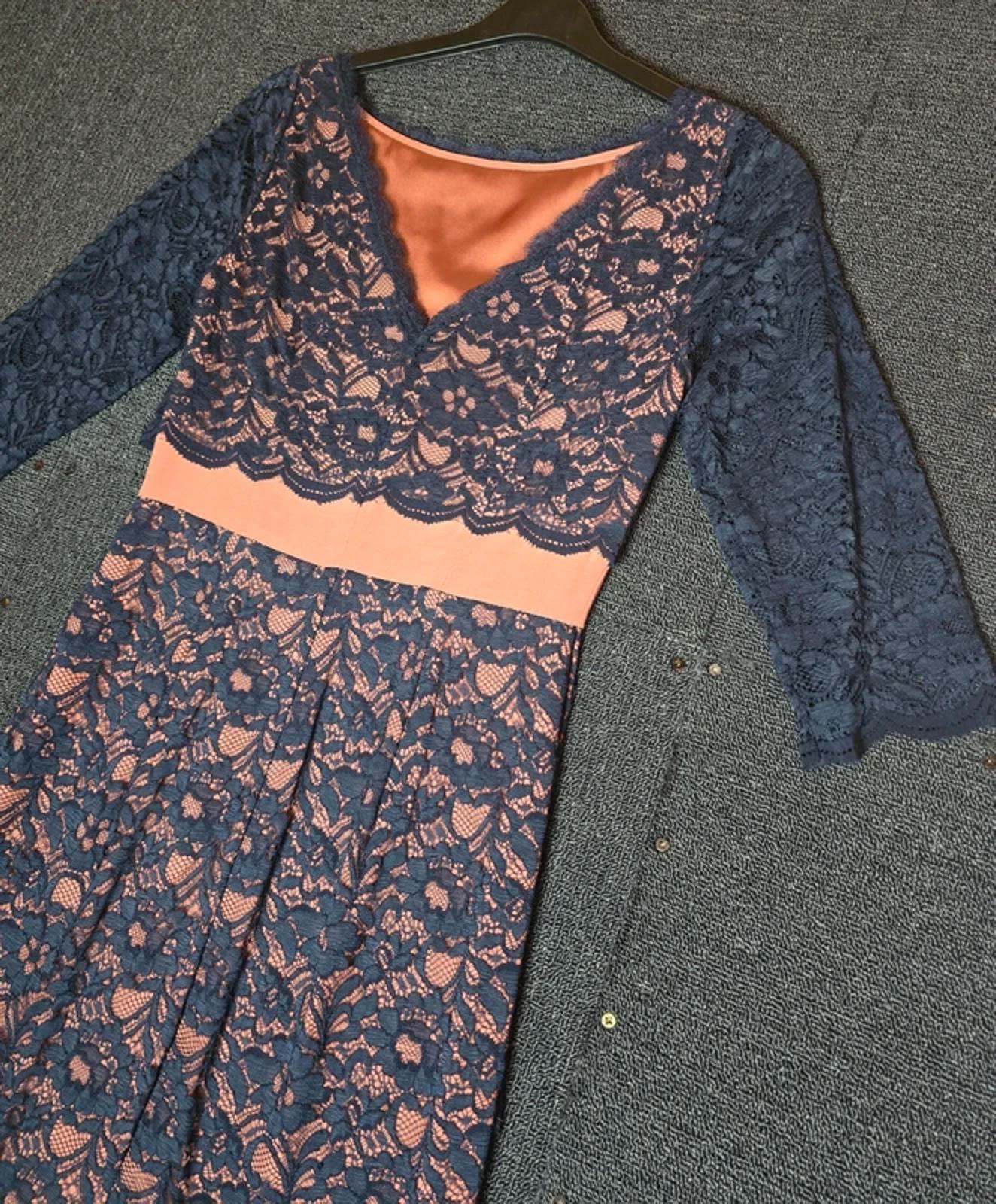 Boden Lace Occasion Dress Navy Blush Size 10 Wedding Party NWT