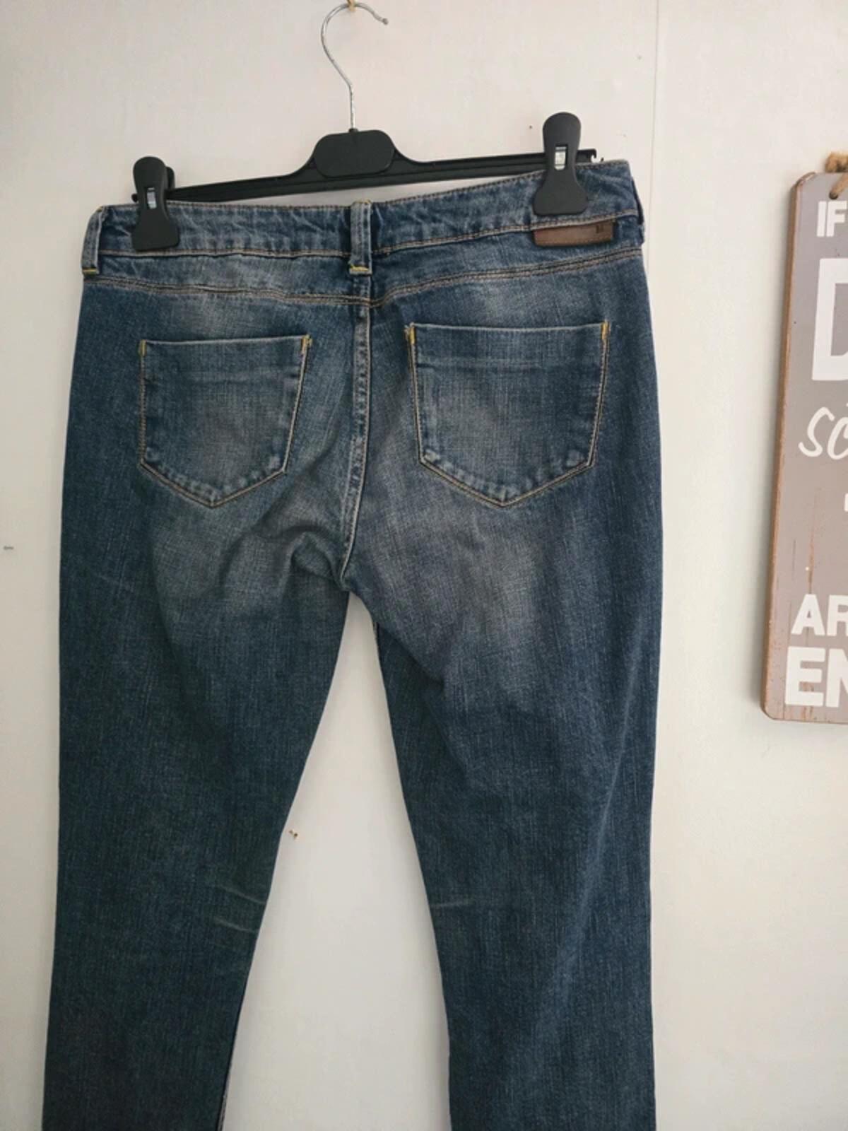 Topshop Moto 'Baxter' Y2K Blue Fade Slim Jeans -W30 L30 Size 12