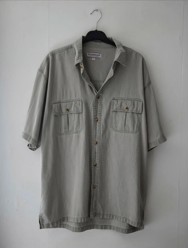 Sugarloaf Men's Beige Utility Short Sleeve Shirt Size XL