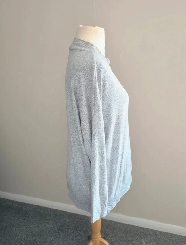 Next Soft Grey Marl Relaxed Fit Long-Sleeved Jumper  M  Size 12-14