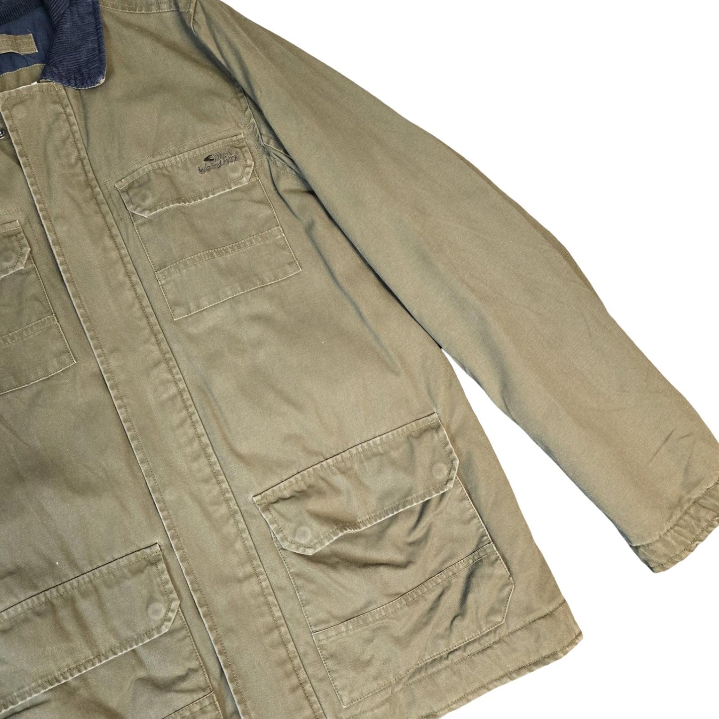 Weird Fish Men’s Khaki Utility Jacket Size S Cotton Field Coat