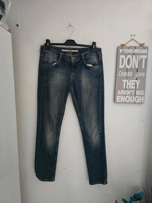 Topshop Moto 'Baxter' Y2K Blue Fade Slim Jeans -W30 L30 Size 12