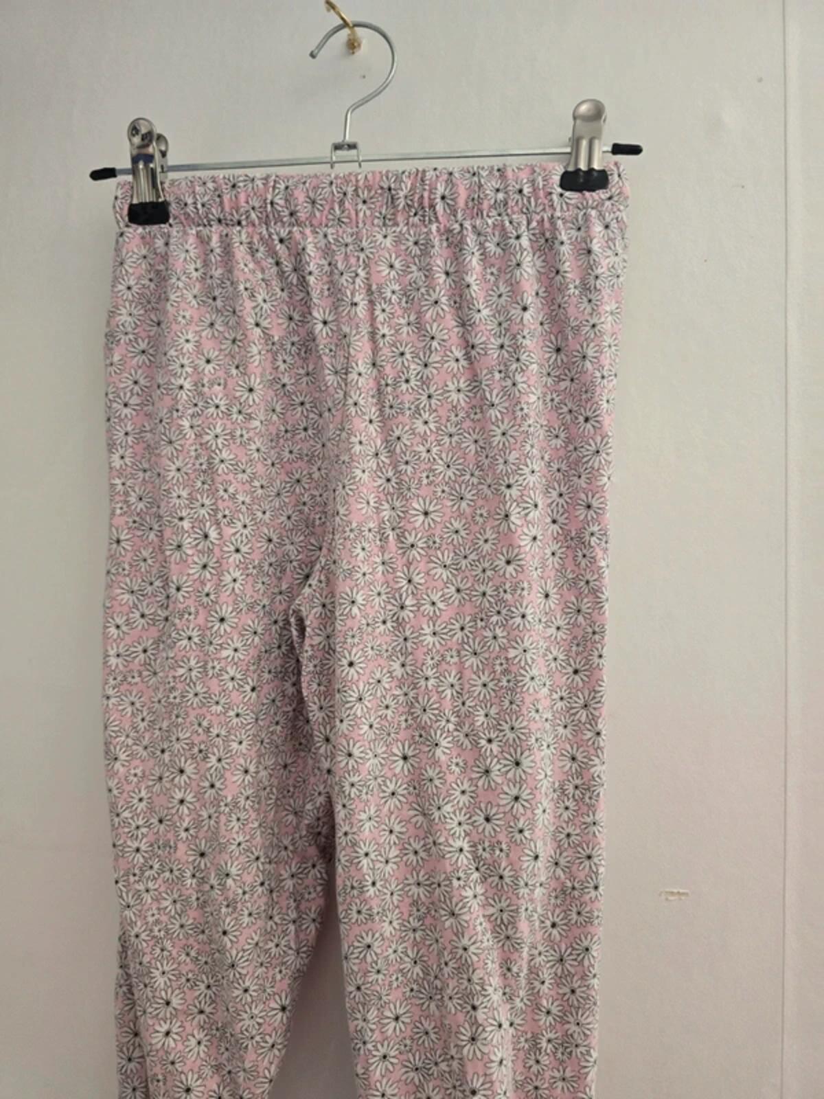 Nutmeg Girls Light Pink & White Floral Cotton Lightweight Trousers Age 4-5 Years