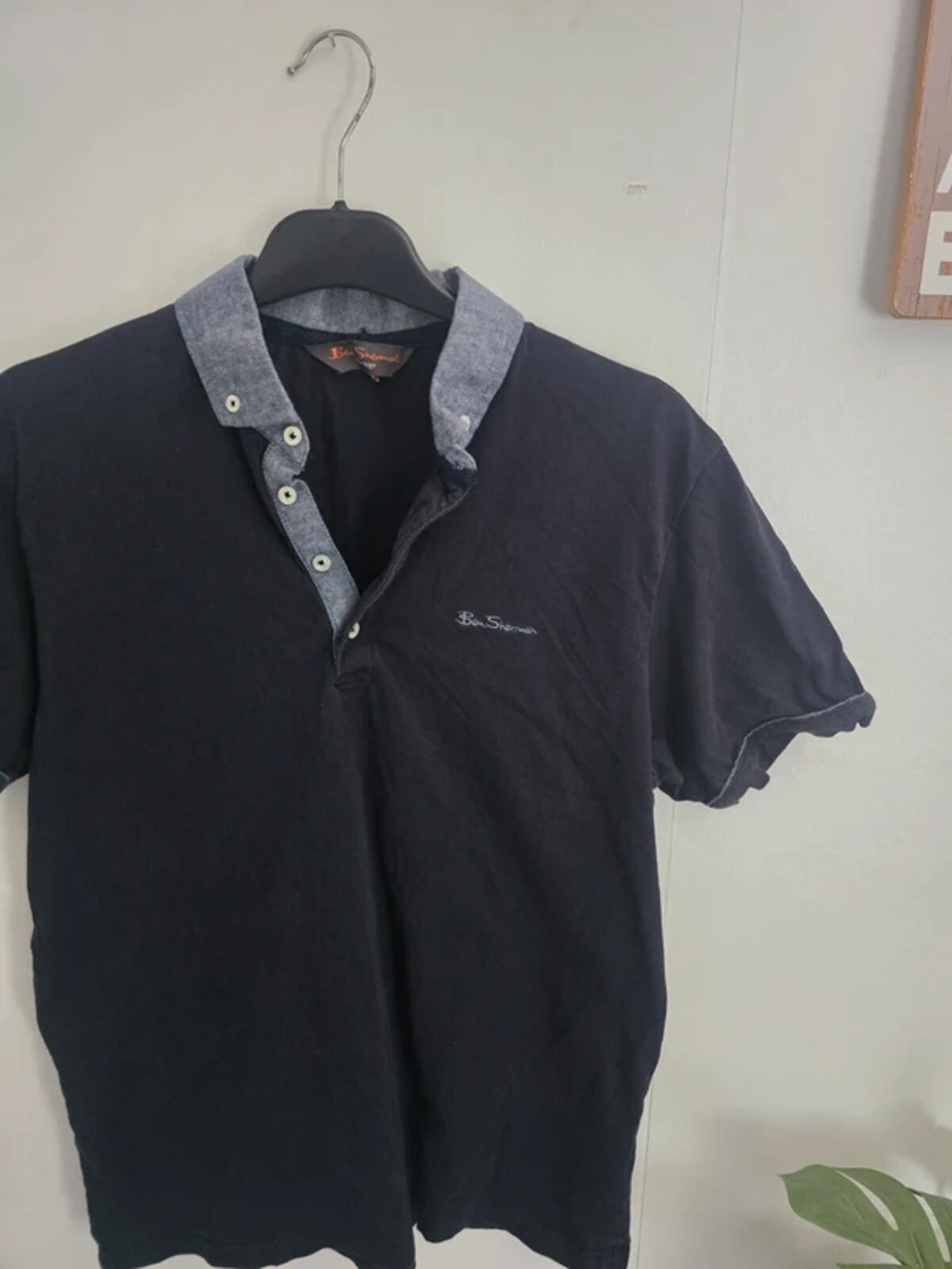 Ben Sherman Mens Navy Blue Polo Shirt Size Medium