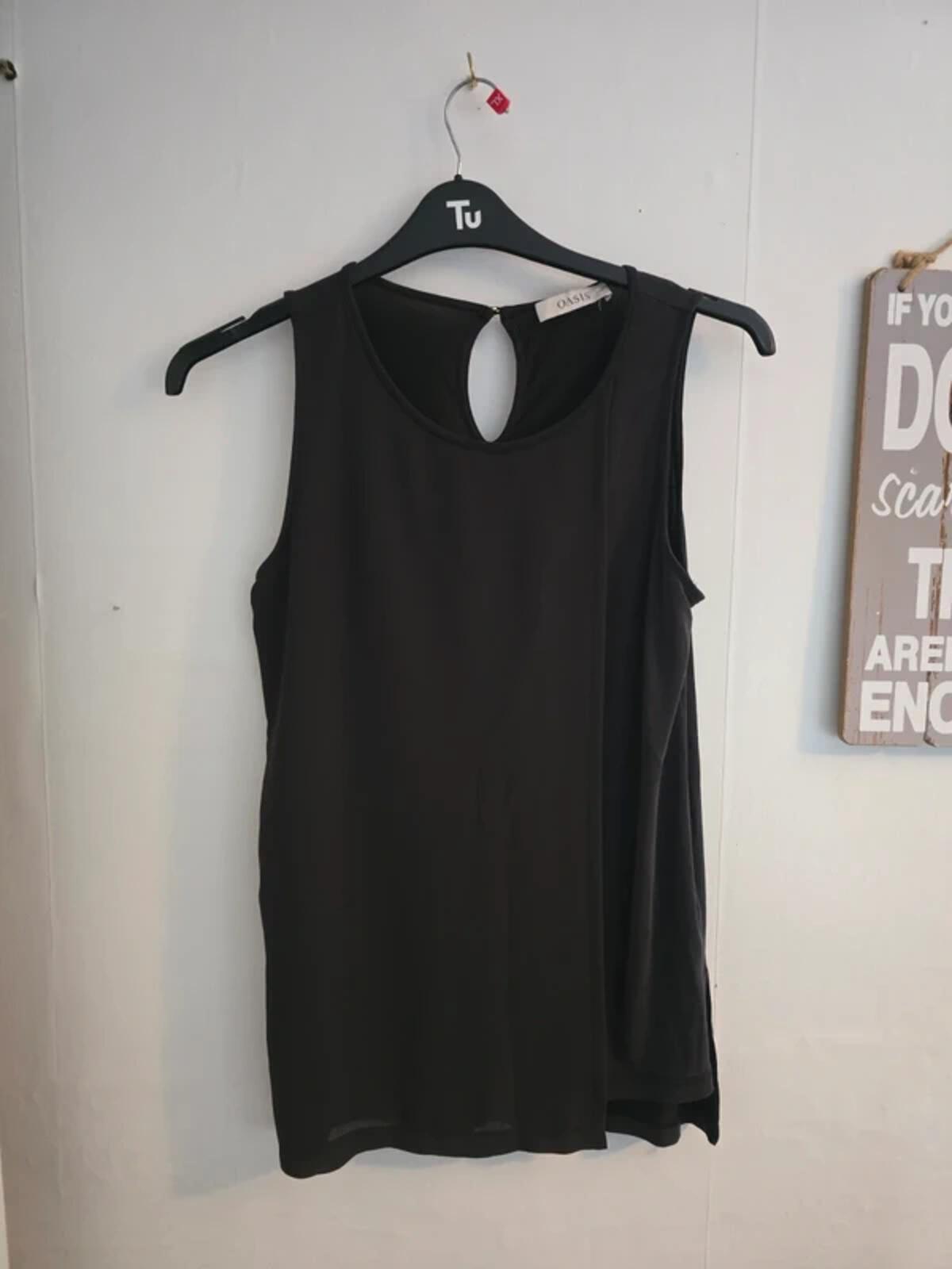 Oasis Grey Layered Sleeveless Vest Top M Size 10-12