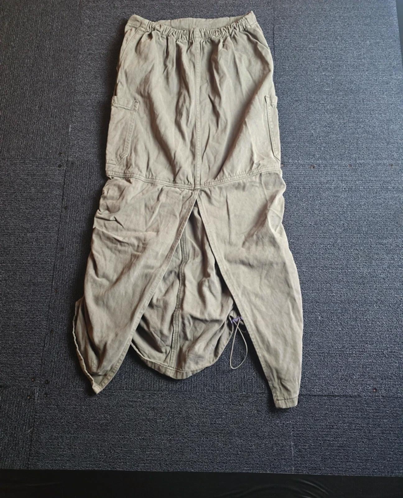 Stradivarius Khaki Cargo Skirt XS Size 6/8 Utility Drawstring Midi