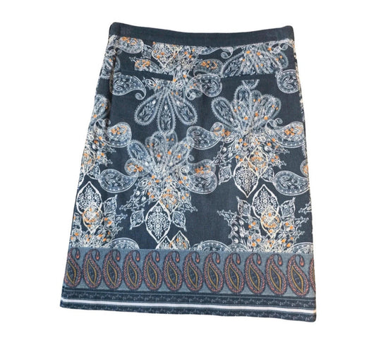 White Stuff Navy Floral Skirt Size 10 Knee Length Causal