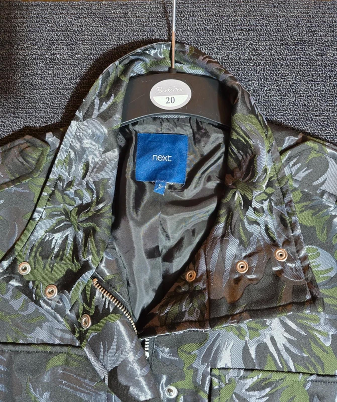 Next Jacket Metallic Black, Silver & Green Size 12 Utility Smart Causal