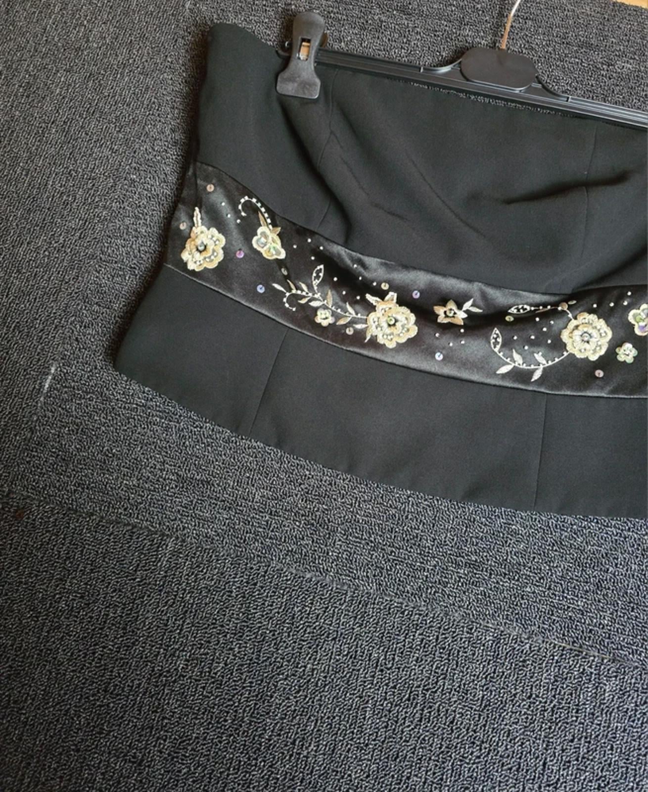 Nicholas Millington Black Embroidered Corset Top Size 14 Evening