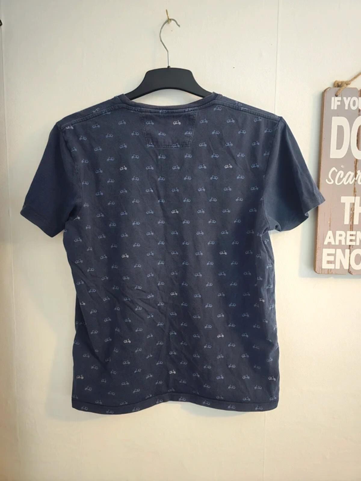 Men's Ben Sherman Blue Moped Graphic Short-Sleeve T-Shirt Size M