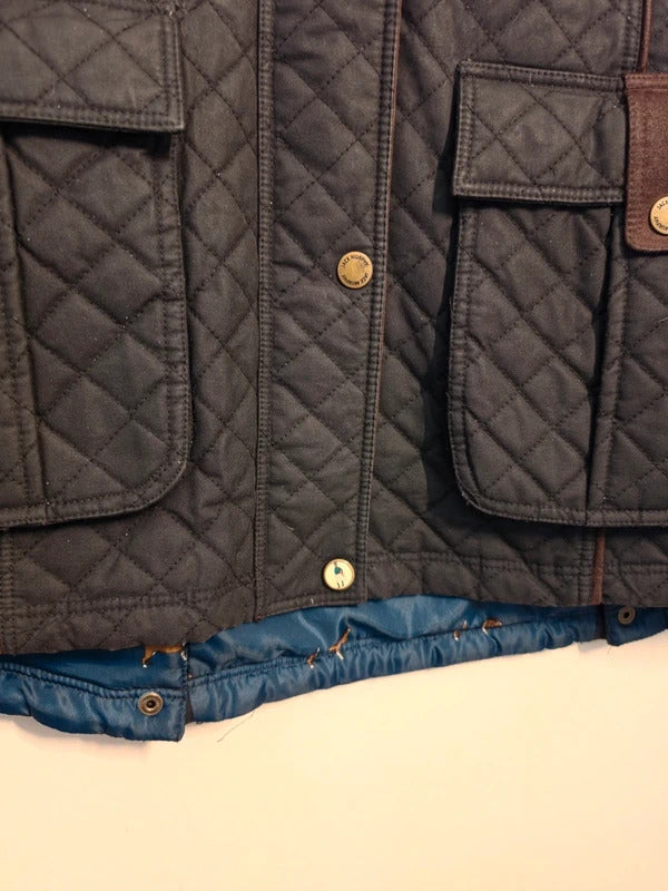 Jack Murphy Women's Black Waxed Cotton Quilted Country Jacket – Size 18
