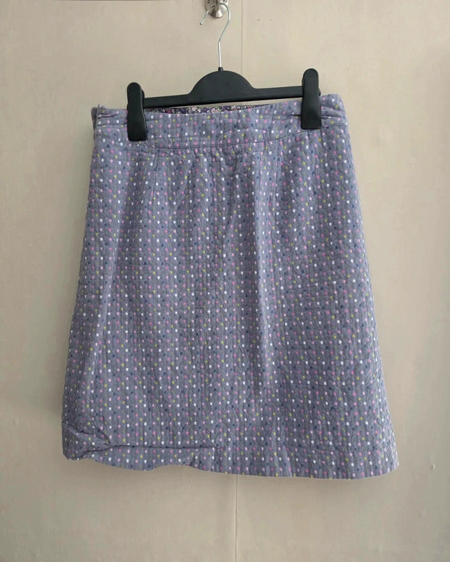 White Stuff Women's Lilac Multicoloured Patterned ALine KneeLength Skirt Size 10