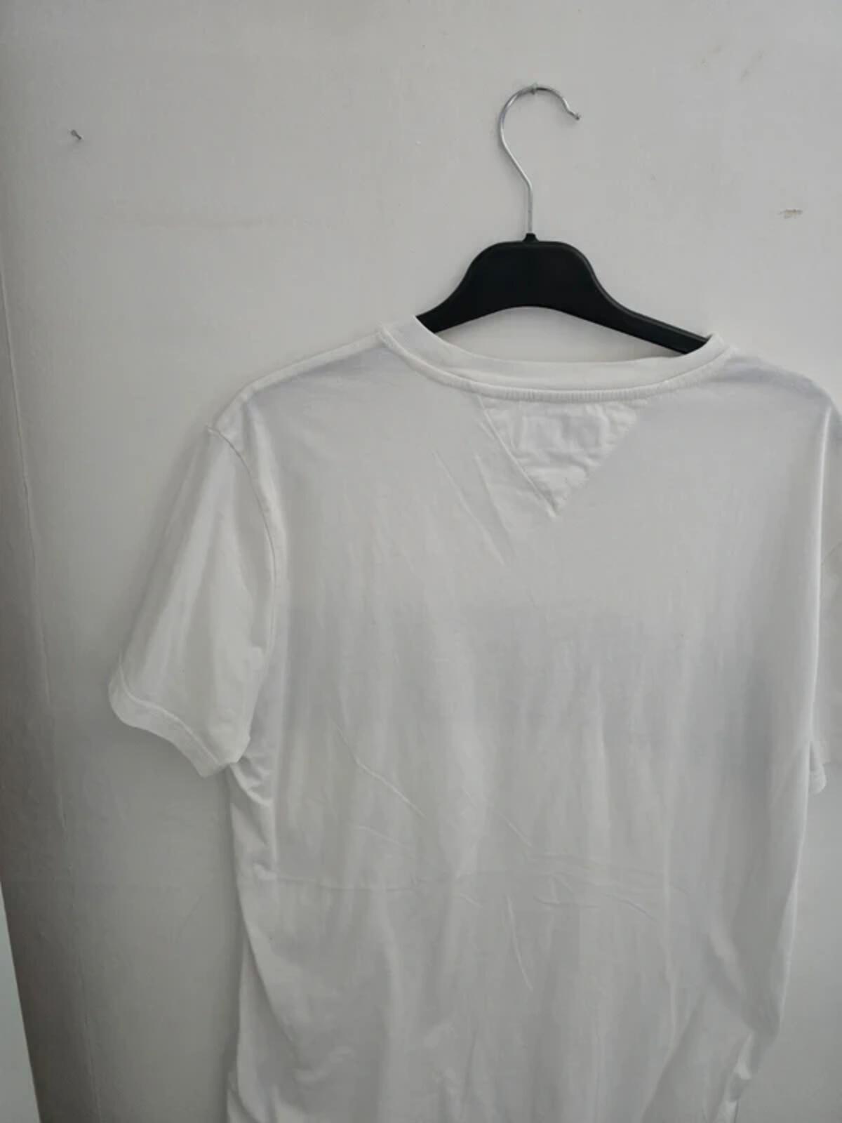 Tommy Jeans Mens White & Black Logo T-Shirt Size Medium