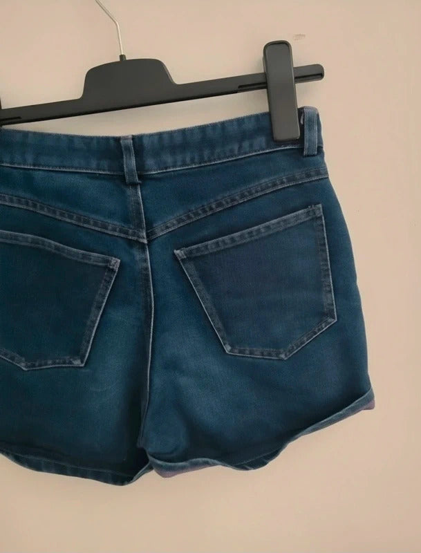 Y2K Next High Waisted Denim-Look Shorts Size 10
