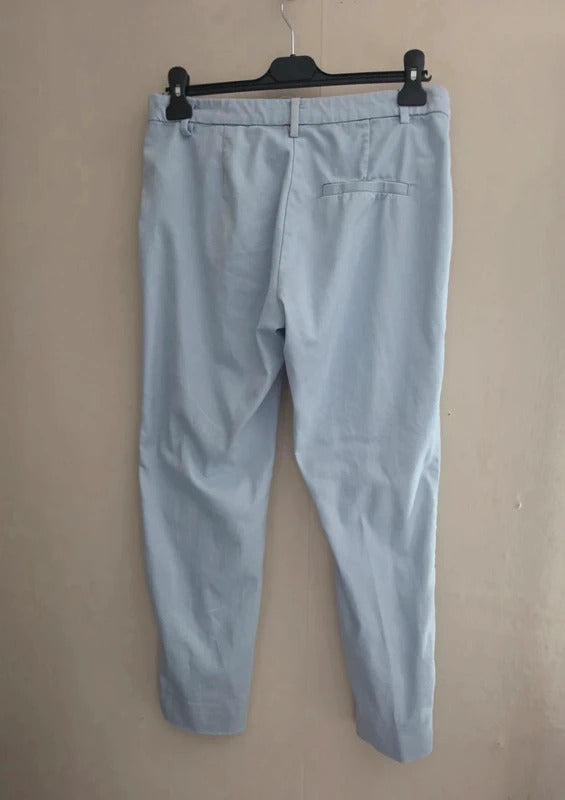 H&M Light Blue Side-Zip Slim Leg Trousers Size EUR 38 (Size 10)