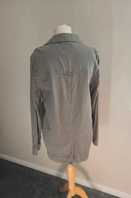 FatFace Khaki Green Lyocell Cotton Shacket Jacket  L Size 14-16