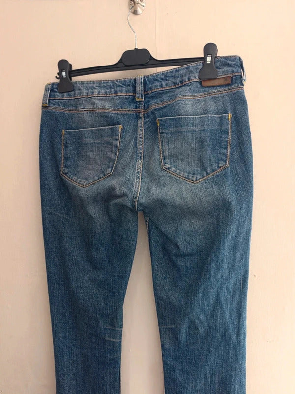 Topshop MOTO Baxter Slim Leg Jeans – UK 12  W30 L30 Blue Denim Y2K Vintage Style