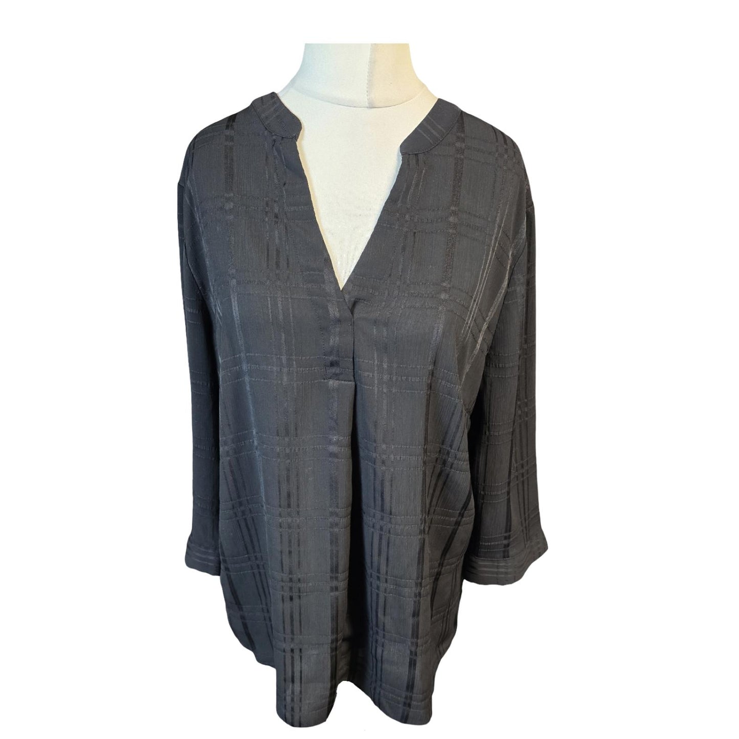 Black Blouse Size 16 Work Nutmeg