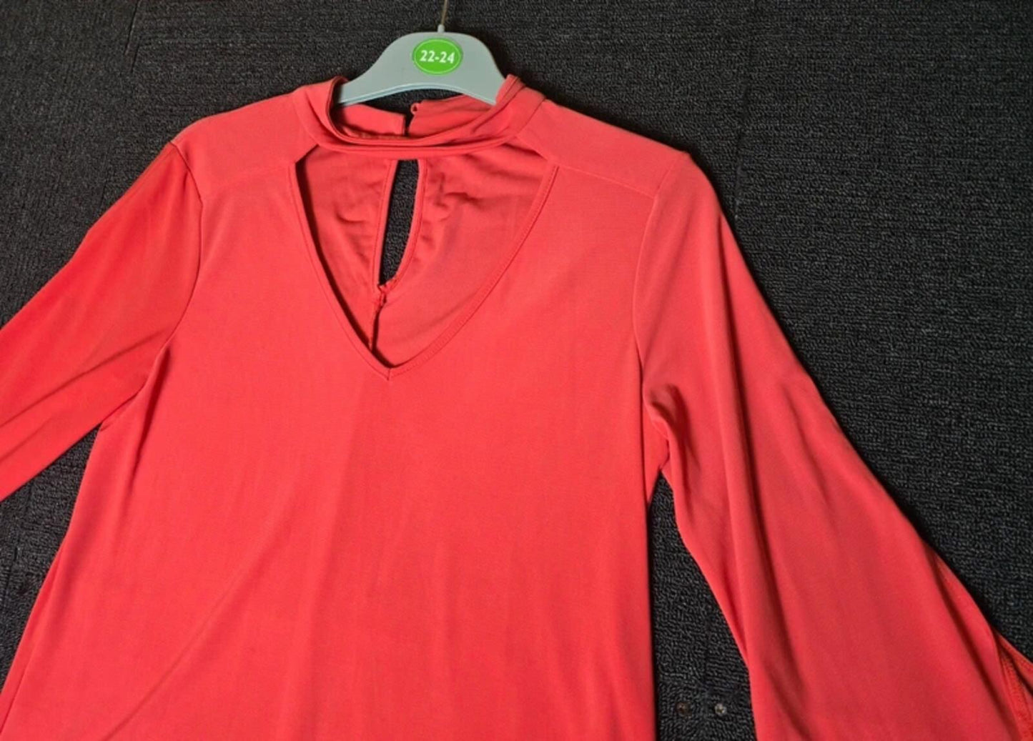 George coral 3/4 sleeve choker top size 8