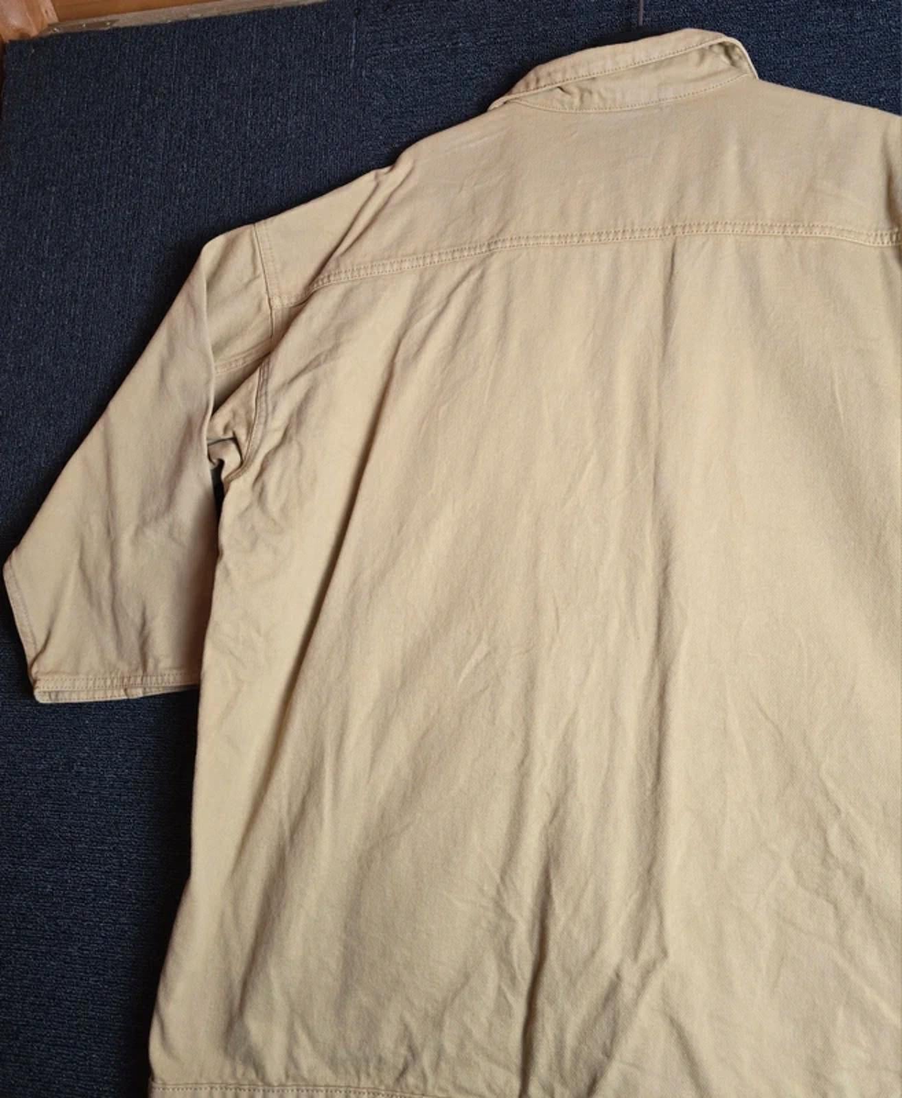 Monki Beige Oversized Jacket  M Suit Size 12/14 Cotton Button Up Patch Pockets