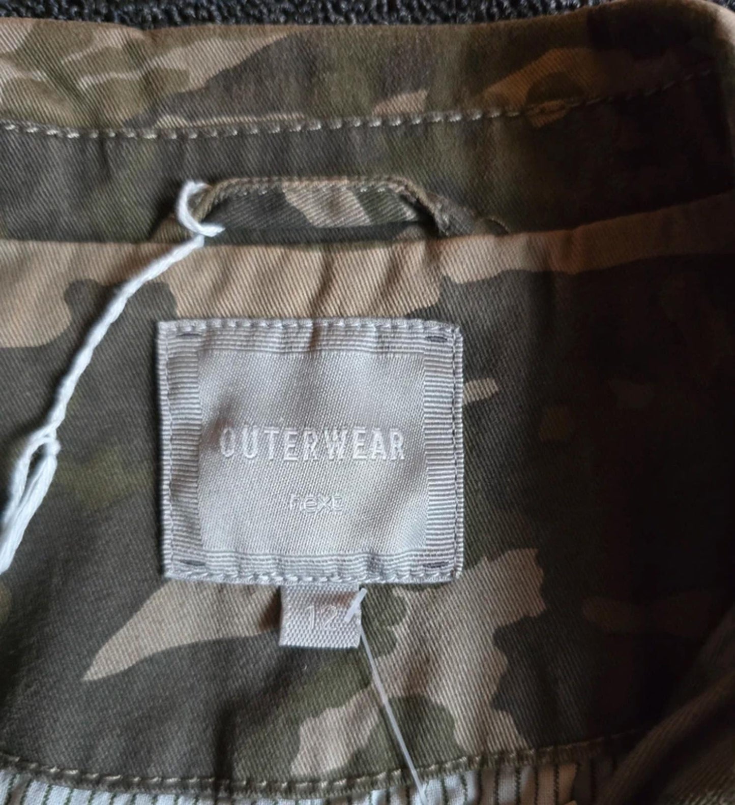 Next Camouflage Utility Jacket with Sequin Sleeves Size 12